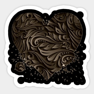 Dark Chocolate heart Sticker